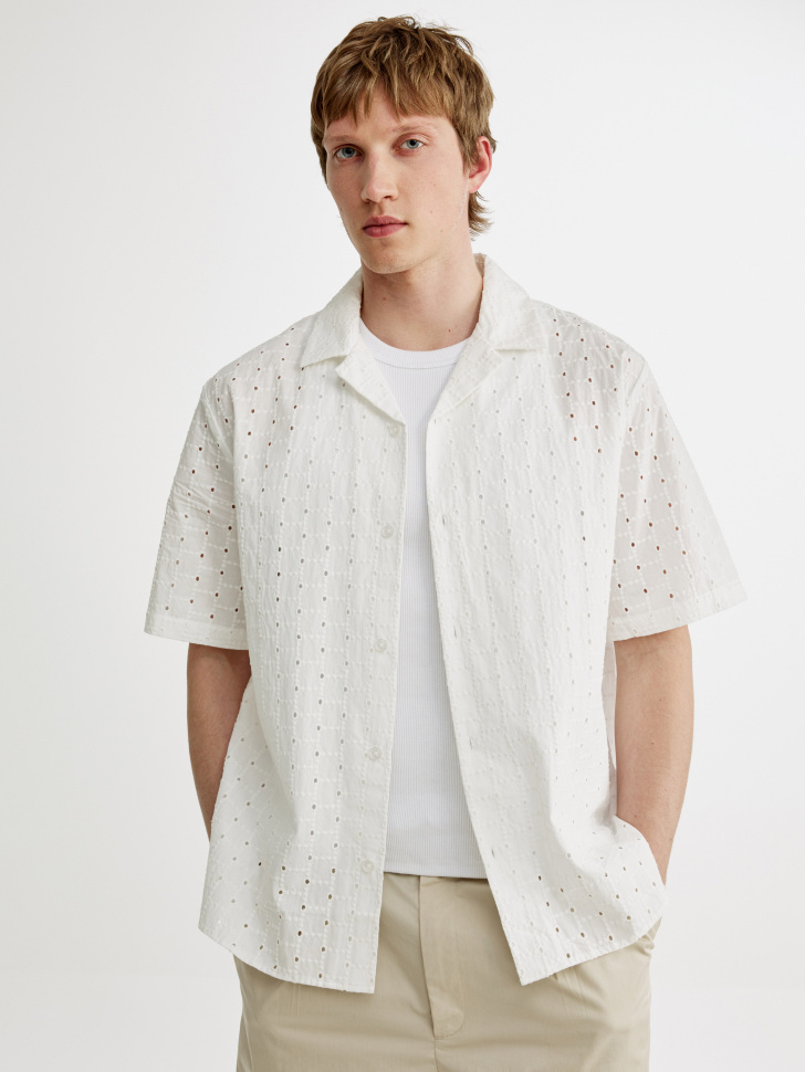 Рубашка Sela с вышивкой, белый, арт. 54373