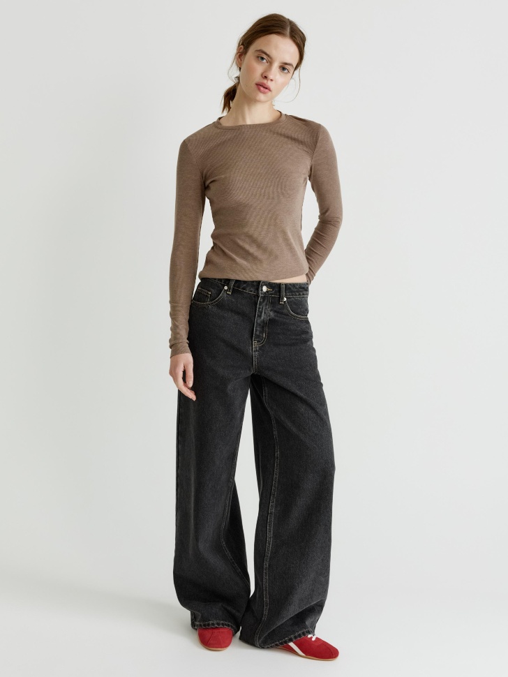 базовый лонгслив в рубчик 4610517131386 по акции