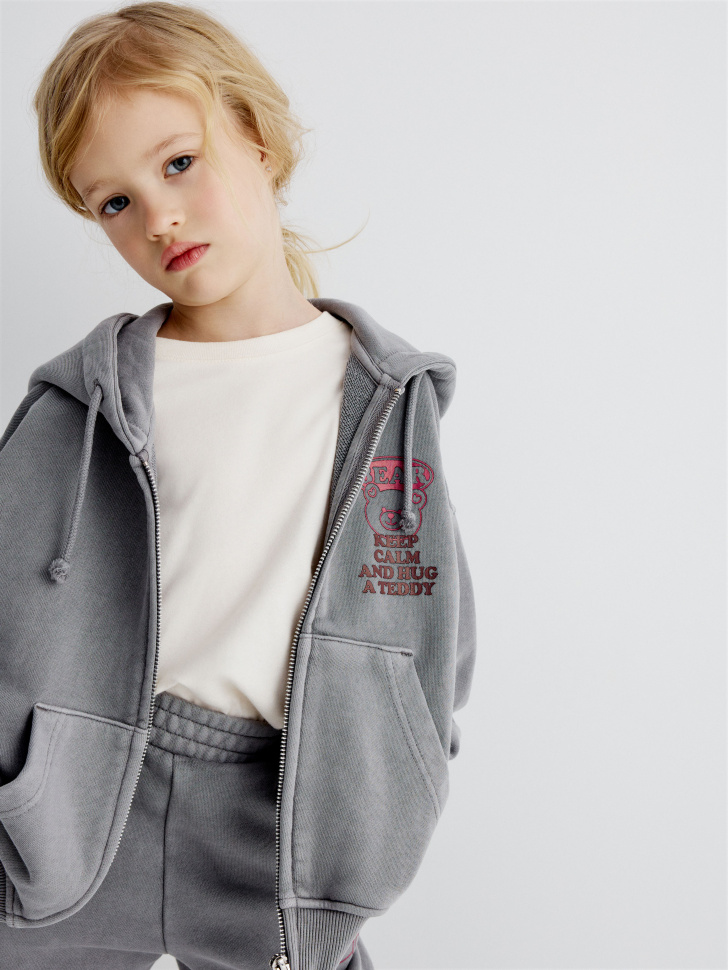 толстовка на молнии с принтом для девочек 4680798537580 в интернет магазине