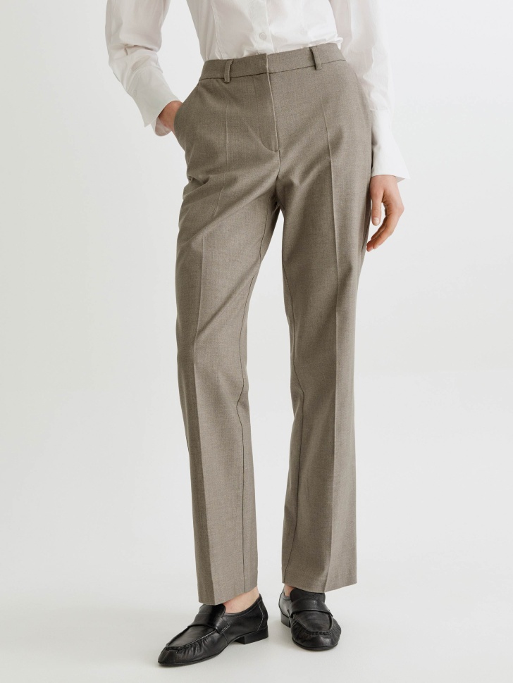 классические прямые брюки с содержанием шерсти от бренда sela вид слева