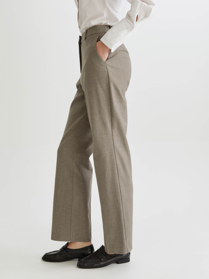 классические прямые брюки с содержанием шерсти по цене 4799 руб вид справа