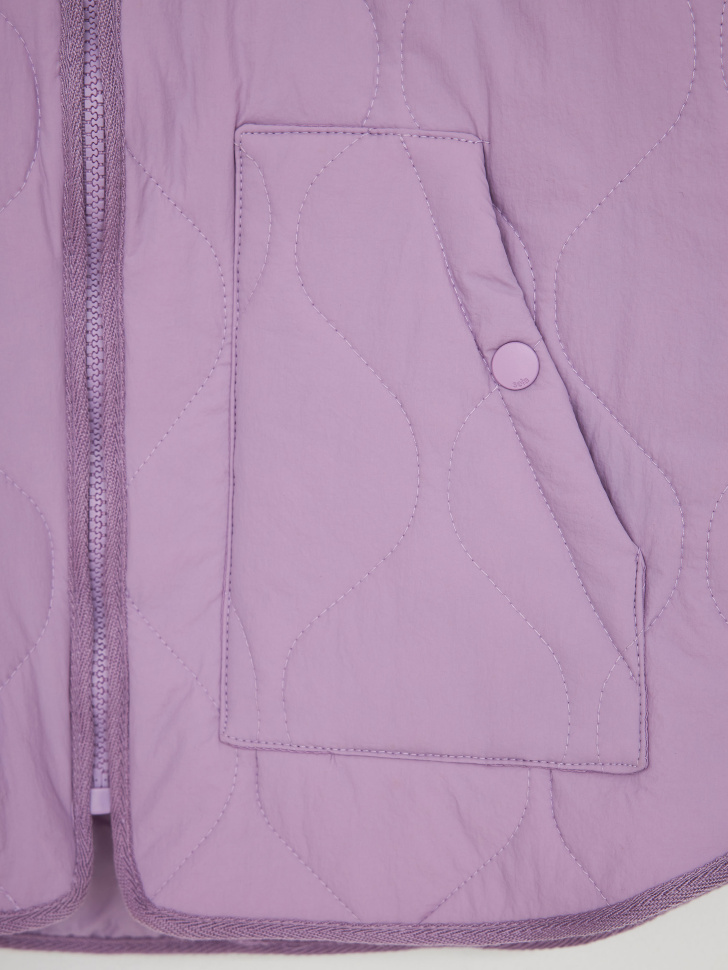 Базовая стеганая куртка для девочек (сиреневый, 122) sela 4680168284168 - фото 7