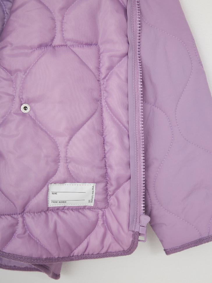 Базовая стеганая куртка для девочек (сиреневый, 122) sela 4680168284168 - фото 8