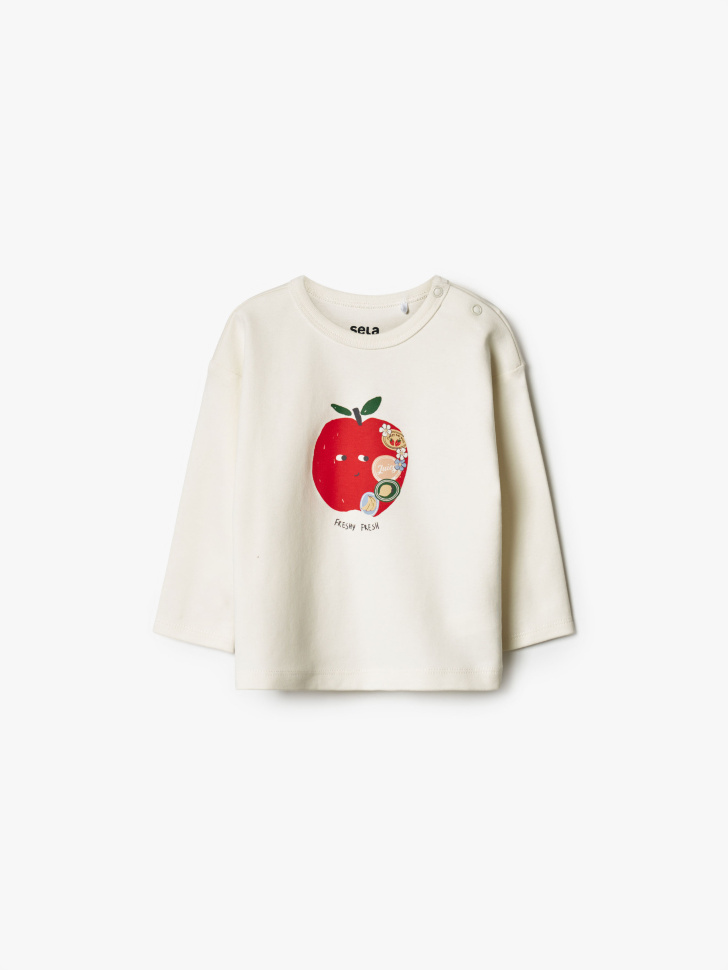 Лонгслив SELA с принтом, бежевый, арт. 41418