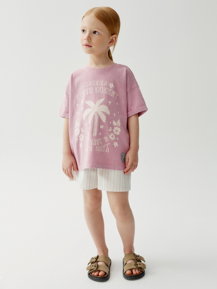 футболка с принтом для девочек от бренда sela вид слева