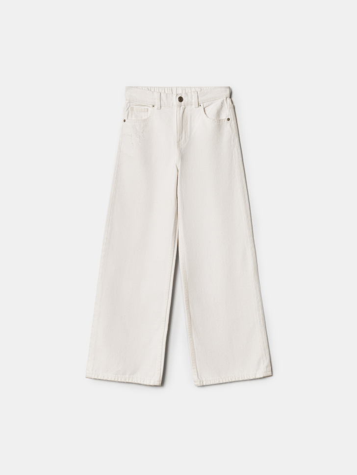 Джинсы SELA белые для девочек, белый, арт. 42869