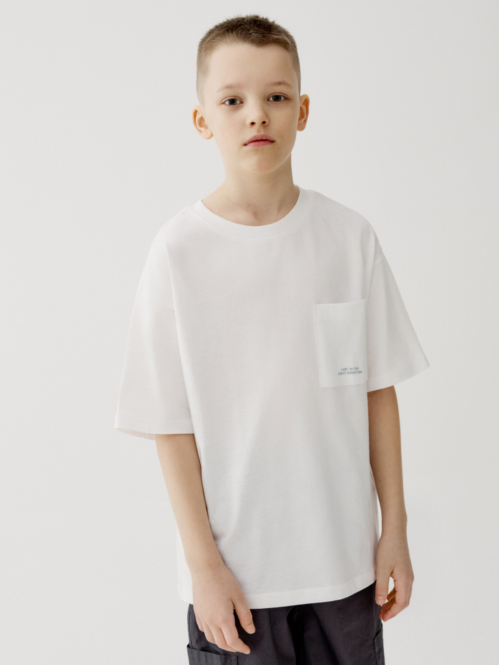 

Футболка оверсайз с карманом для мальчиков, SL6804070204