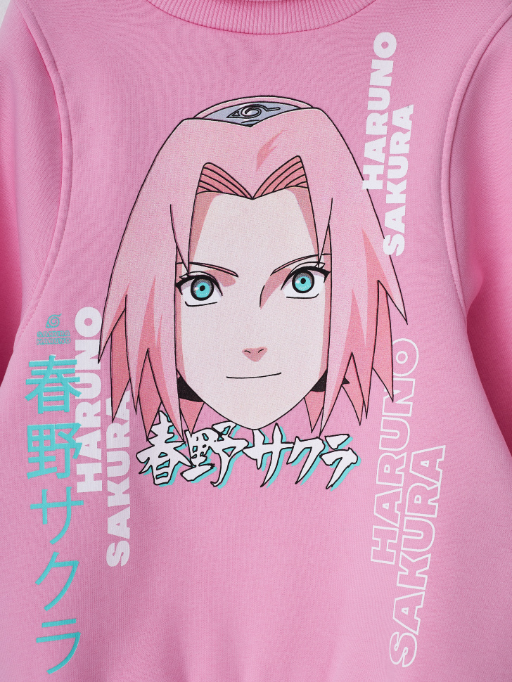 Свитшот с принтом Naruto для девочек (розовый, 134) sela 4680129997564 - фото 3