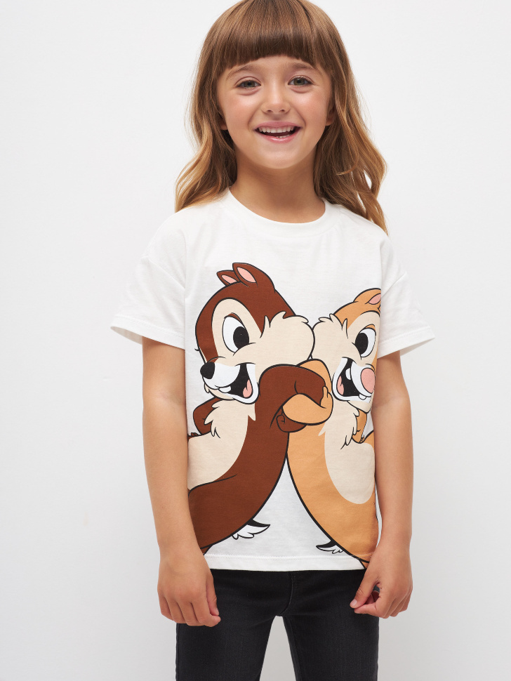 

Футболка с принтом Disney Чип и Дейл для девочек, Белый