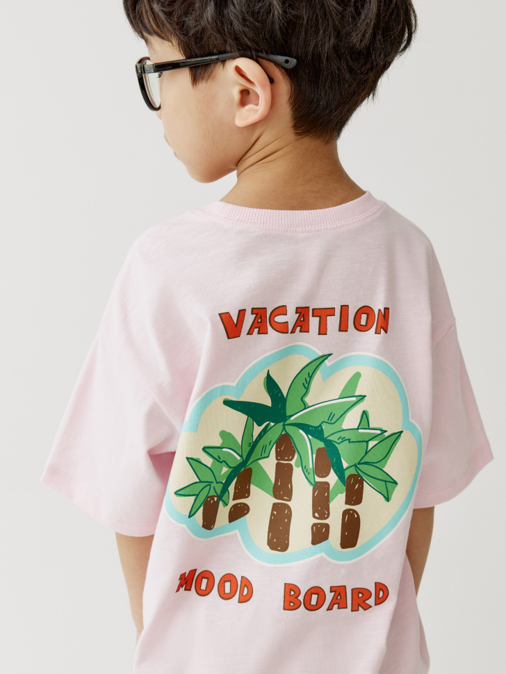 Футболка оверсайз Sela с принтом, розовый, арт. 52017