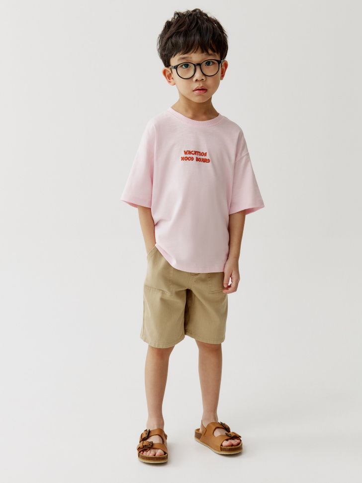 футболка оверсайз с принтом для мальчиков от бренда sela вид слева