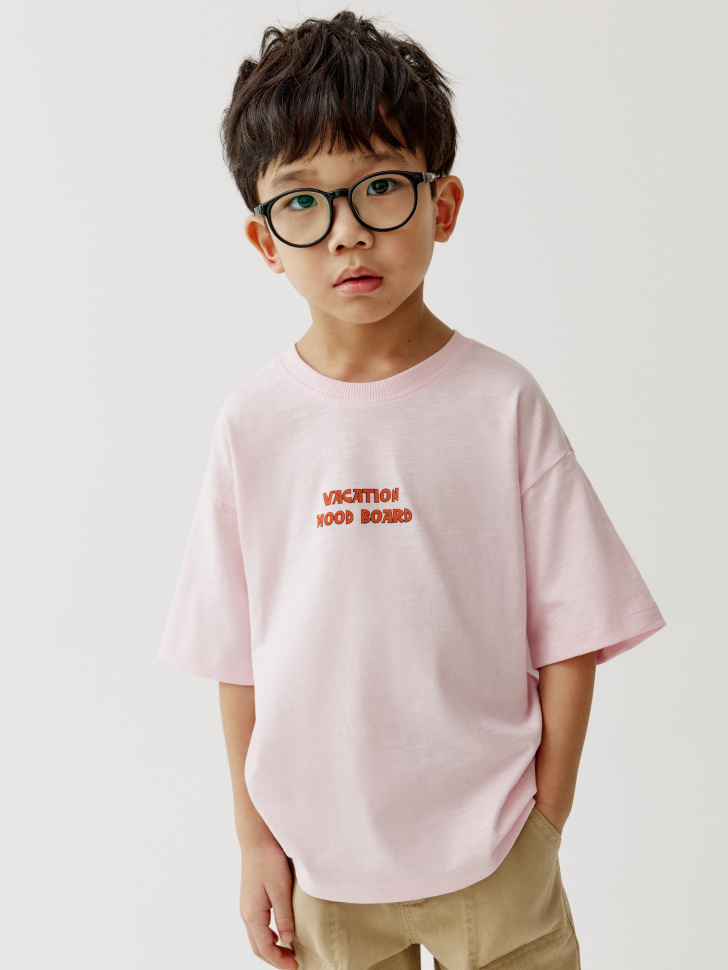 футболка оверсайз с принтом для мальчиков по цене 799 руб вид справа