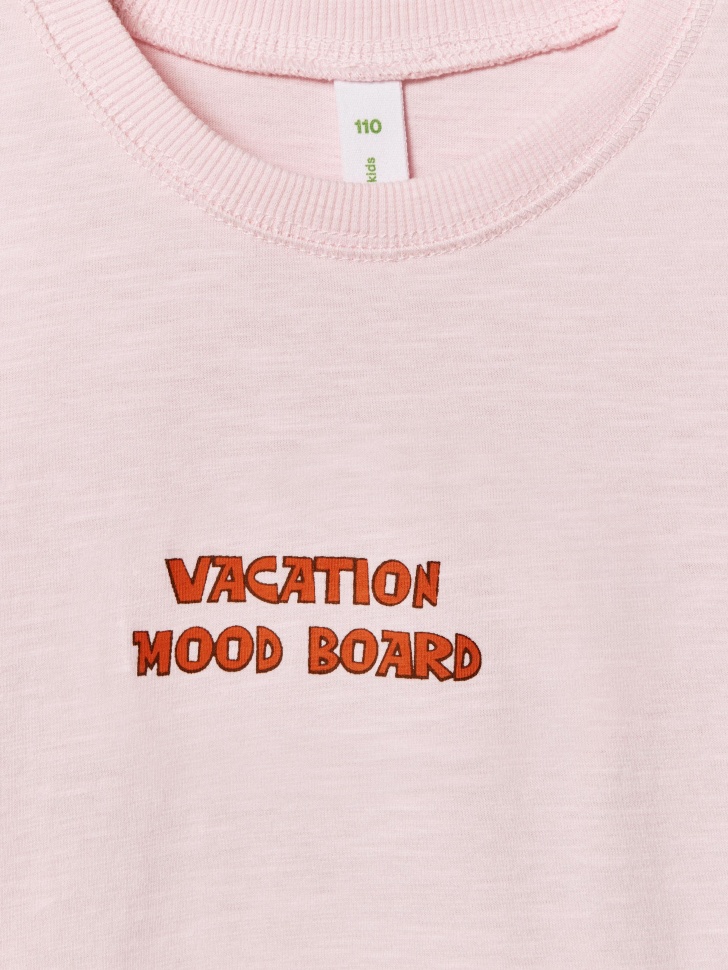 футболка оверсайз с принтом для мальчиков из хлопка спереди