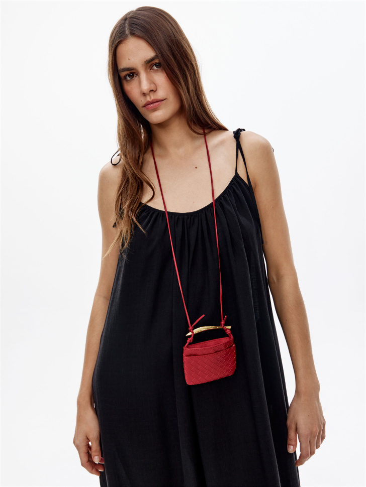 платье миди оверсайз из вискозы со льном по цене 4599 руб вид справа