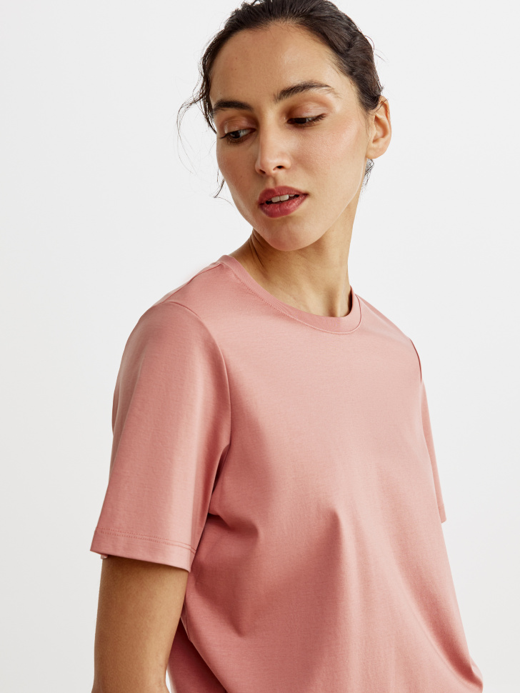 футболка оверсайз из смесового модала с содержанием шелка по цене 2299 руб вид справа