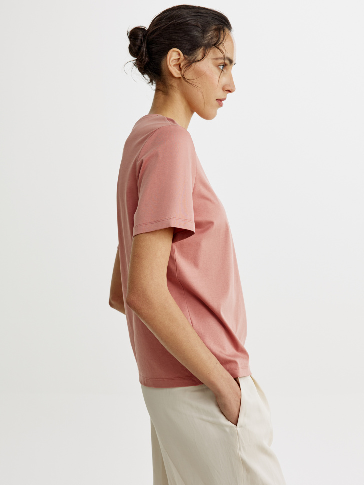 футболка оверсайз из смесового модала с содержанием шелка из россии вид сбоку