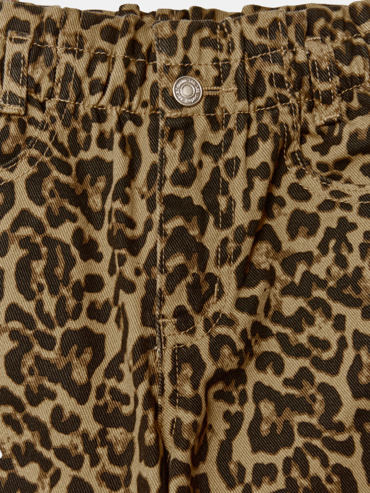 леопардовые джинсы на резинке для девочек из россии вид сбоку