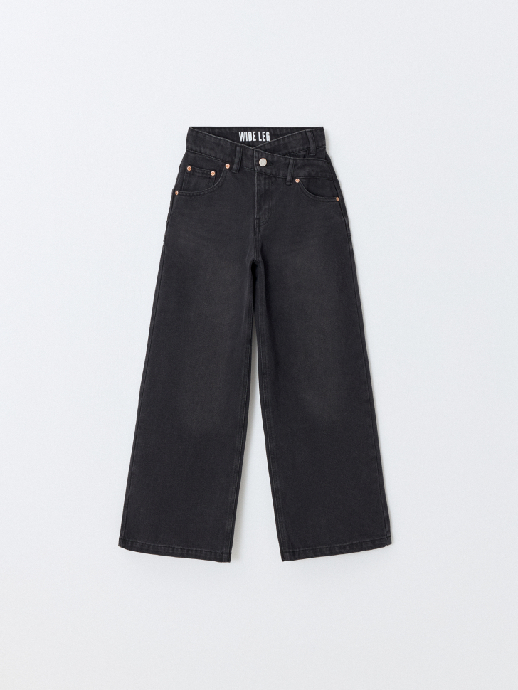 

Джинсы Wide Leg с ассиметричным поясом для девочек