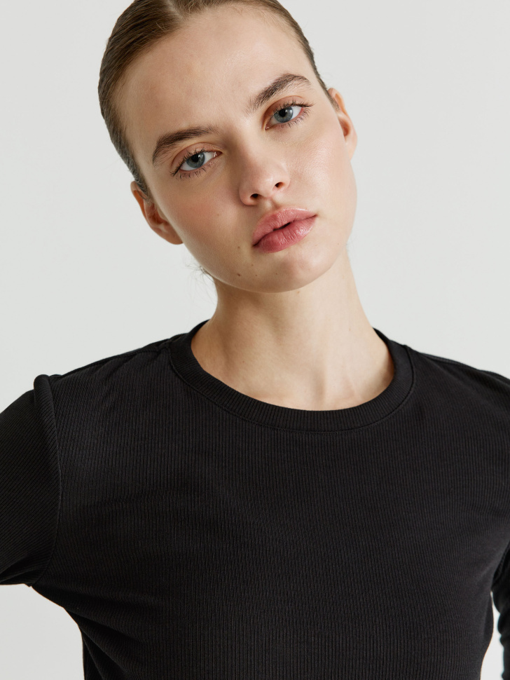 базовый лонгслив в рубчик 4610517131287 в интернет магазине