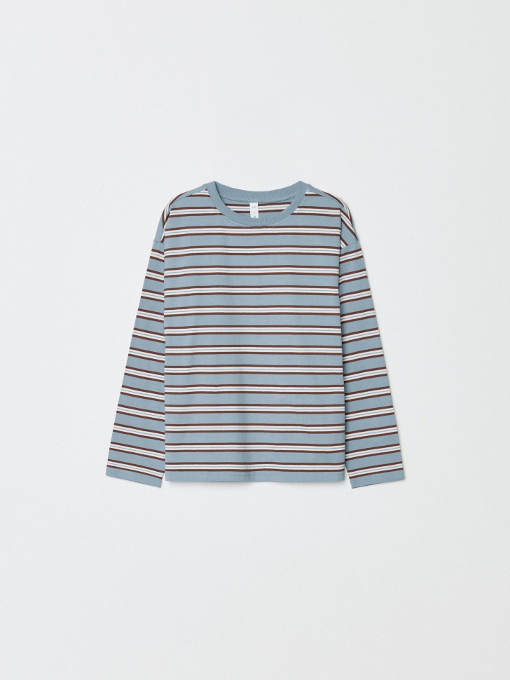 базовый лонгслив в полоску для девочек 4610517041340 фотография