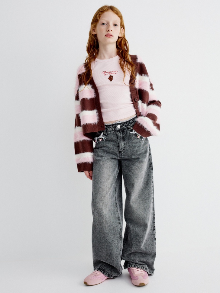 

Джинсы Wide leg с градиентом для девочек, SL6801051405