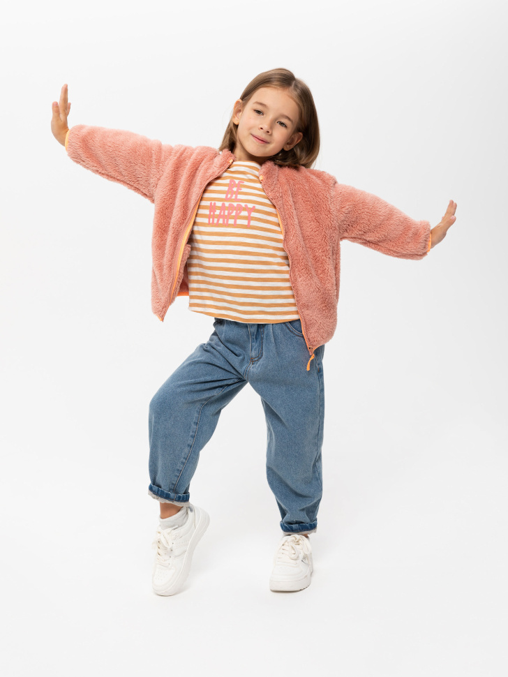 

Толстовка из искусственного меха для девочек, Розовый