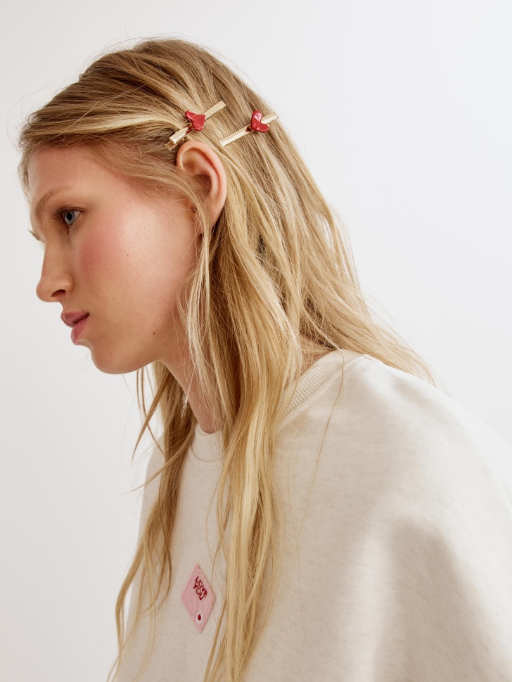 набор заколок с сердцем, 2 шт. 4610517477170 фотография