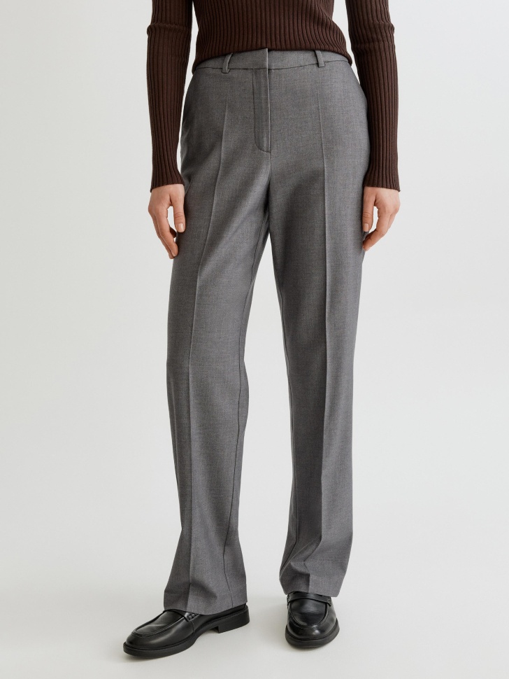 классические прямые брюки с содержанием шерсти от бренда sela вид слева