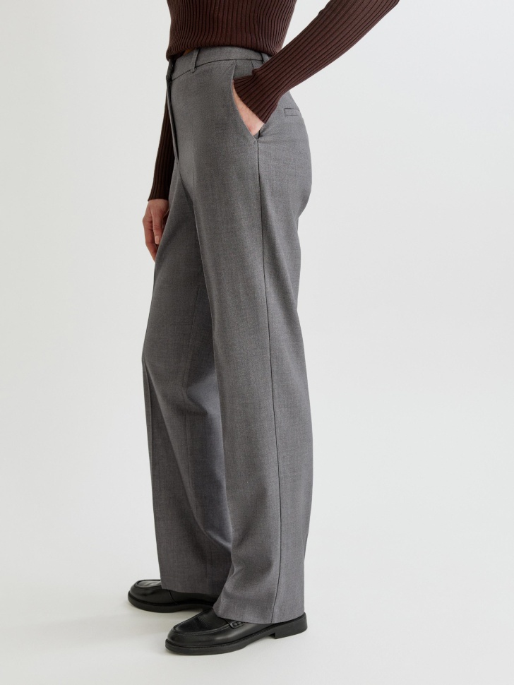 классические прямые брюки с содержанием шерсти по цене 4799 руб вид справа