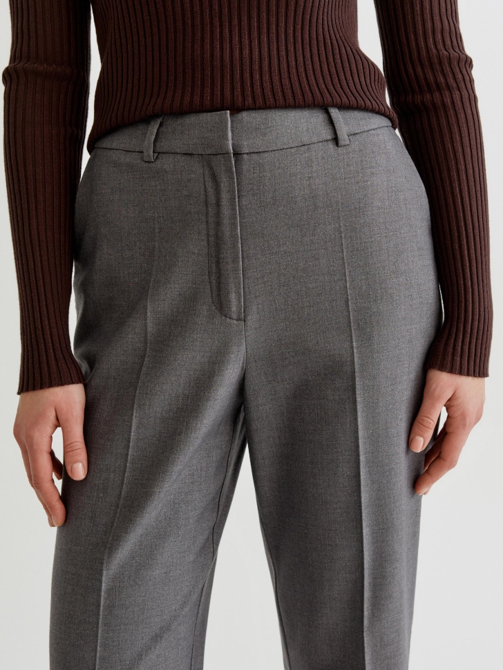 классические прямые брюки с содержанием шерсти из россии вид сбоку