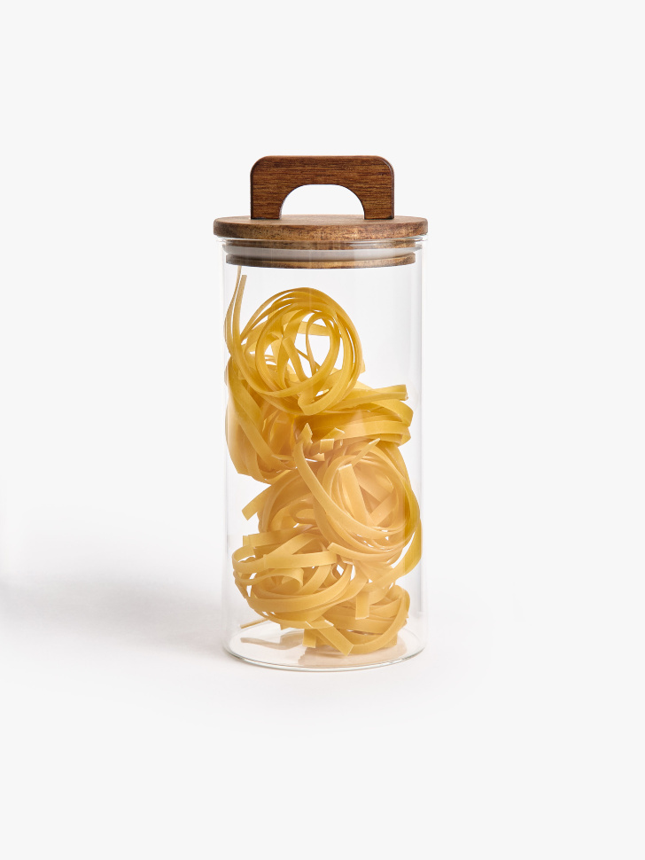стеклянная банка для хранения с деревяной крышкой 4610517578631 фотография