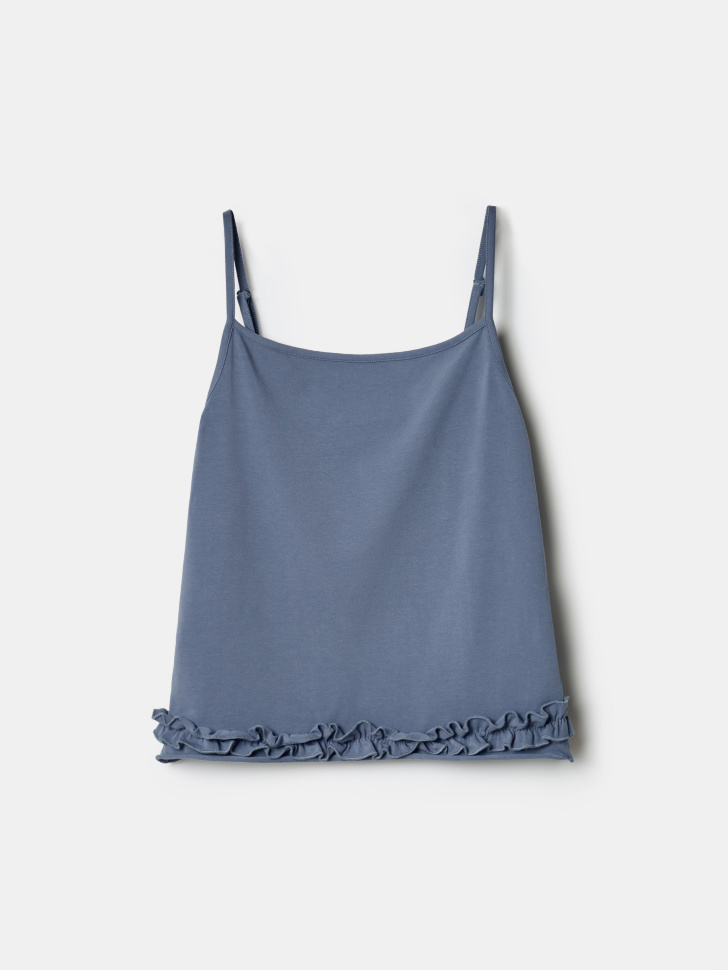 топ с оборкой из линейки  young из хлопка спереди