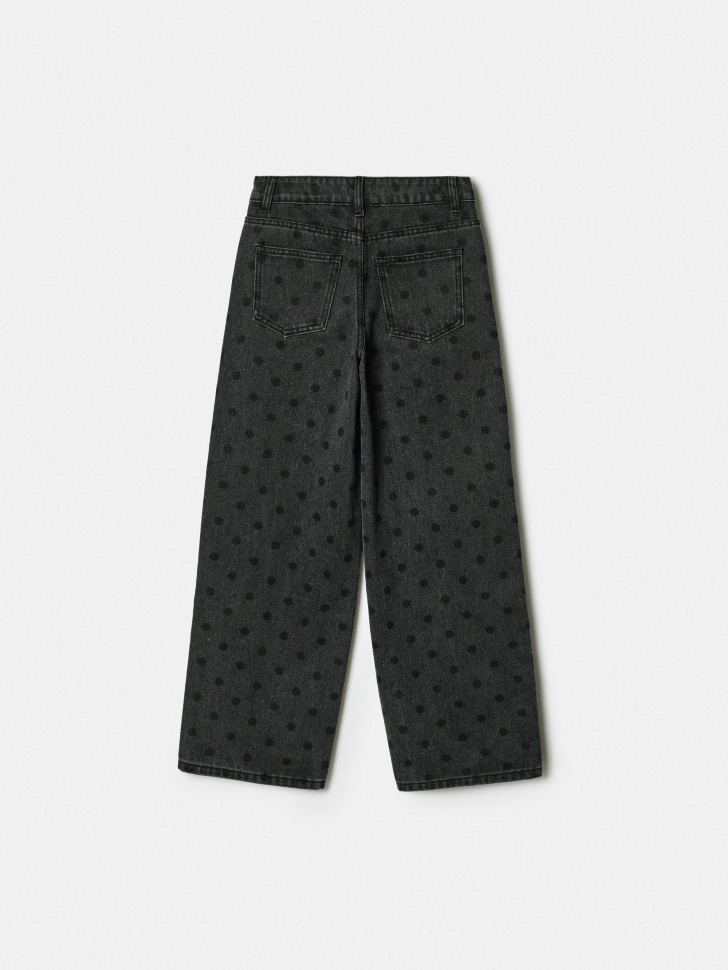 свободные джинсы багги с принтом для девочек от бренда sela вид слева