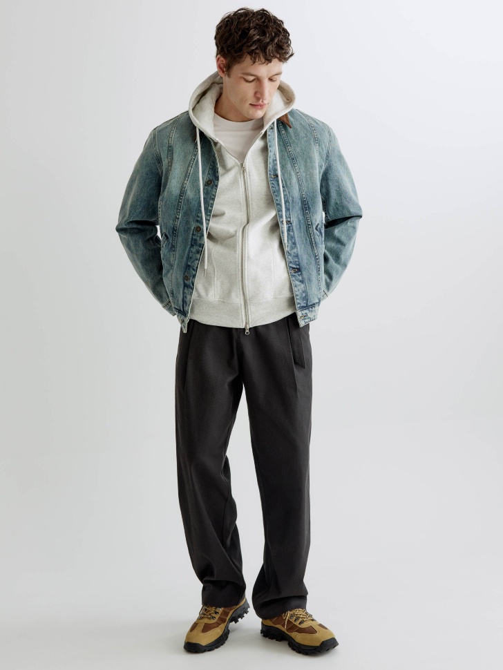 Мужские брюки SELA Relaxed fit с декоративным поясом, арт. 38026