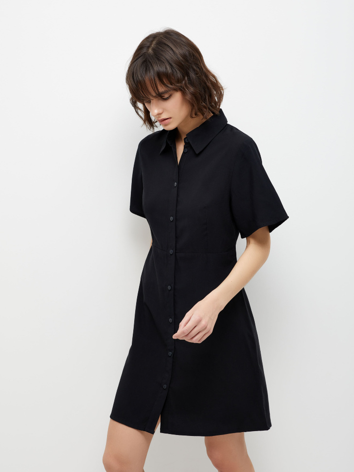 Платье-рубашка (черный, M) от Sela