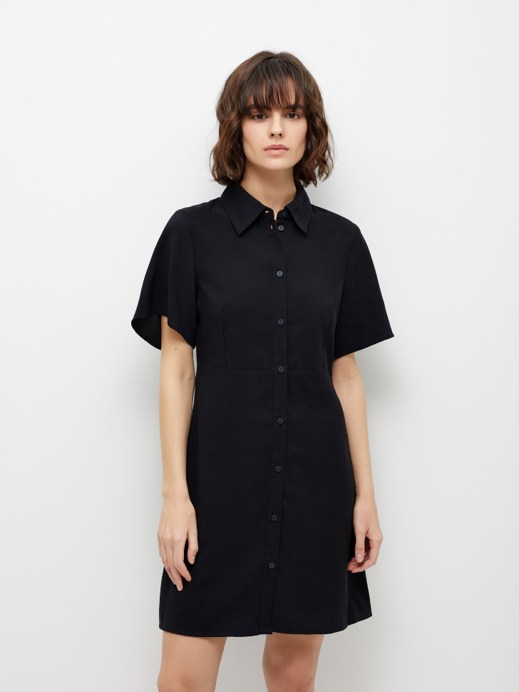 Платье-рубашка (черный, M) от Sela