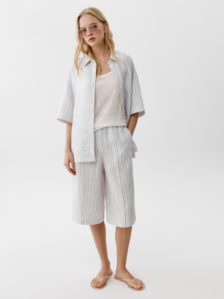 Шорты-бермуды Sela удлиненные, бежевый, арт. 53651