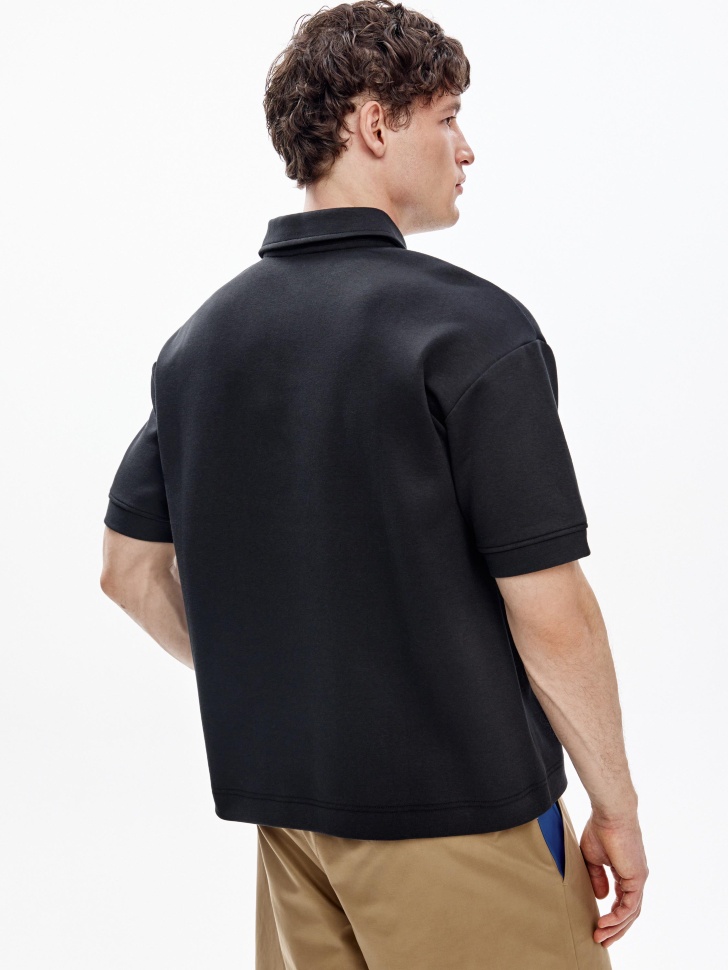 трикотажное поло оверсайз на молнии по цене 2599 руб вид справа