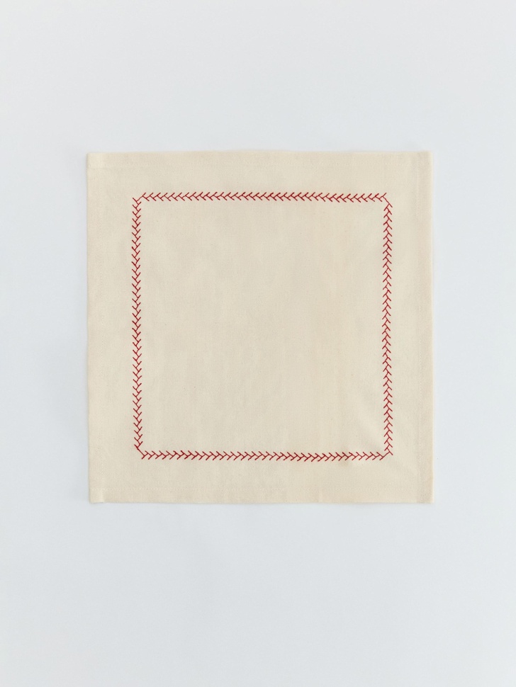 Салфетка сервировочная, молочный, красный, арт. 16937