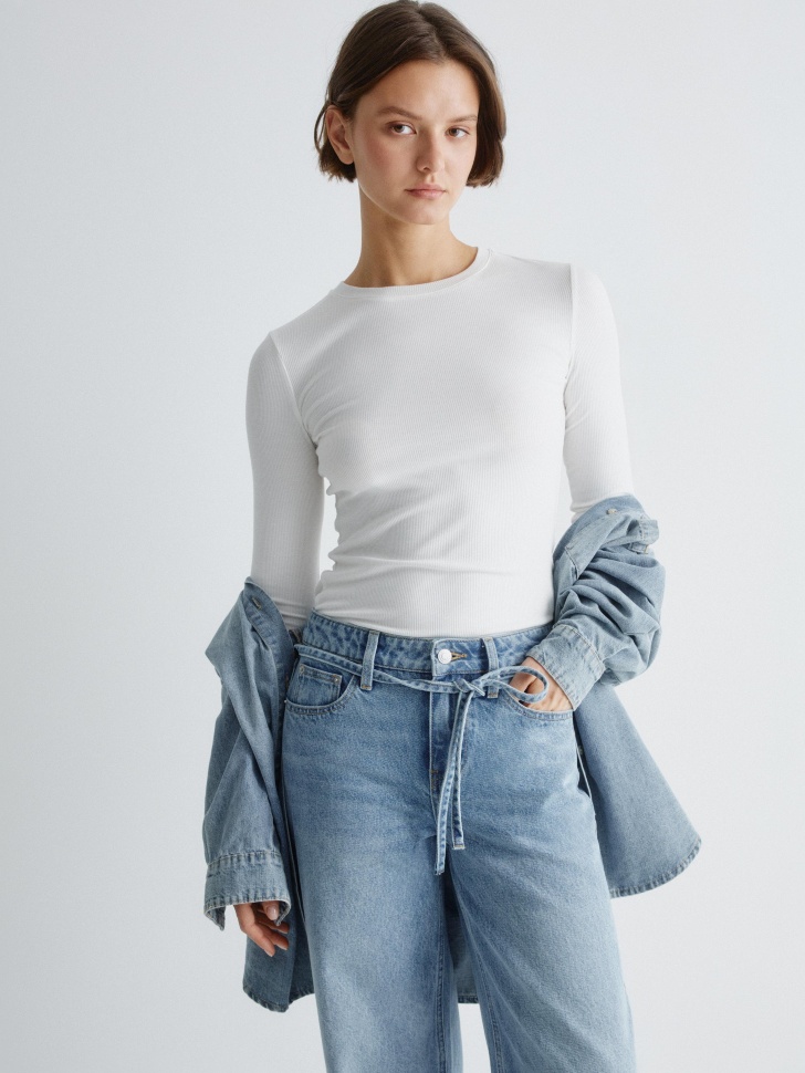 базовый лонгслив в рубчик 4610517131188 фотография