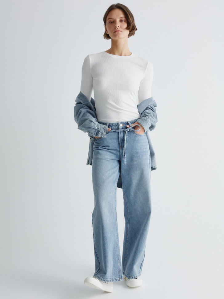 базовый лонгслив в рубчик 4610517131188 по акции