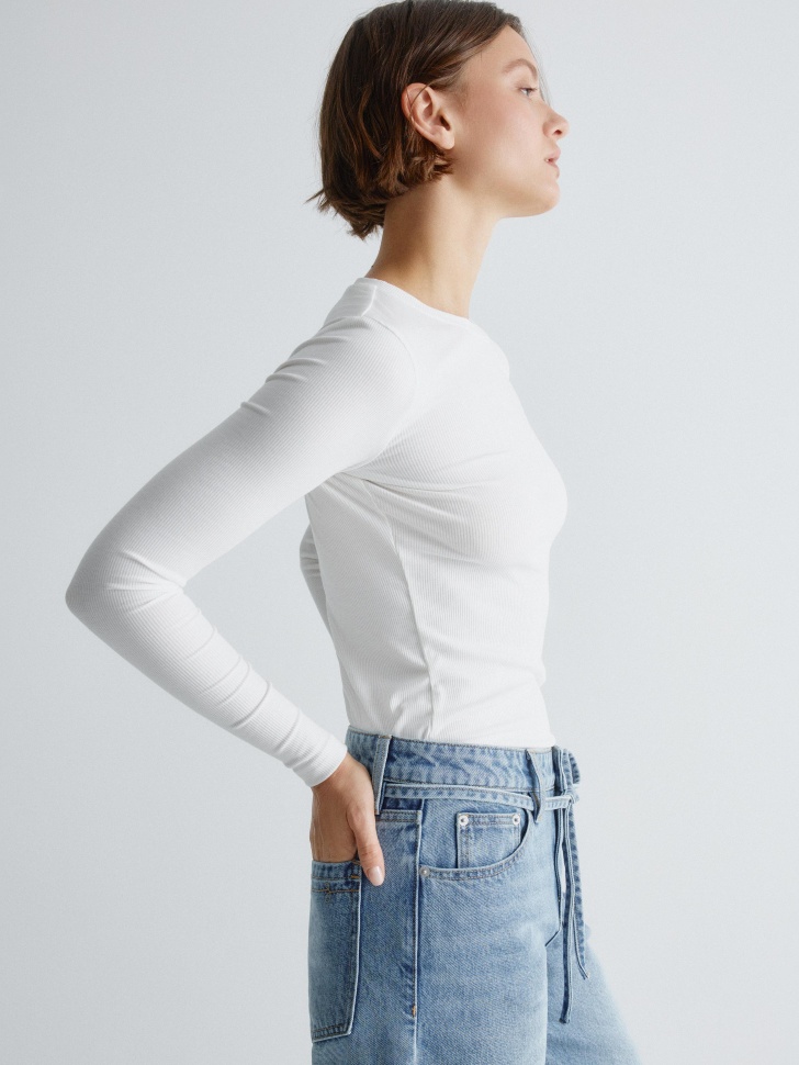 базовый лонгслив в рубчик 4610517131188 в интернет магазине