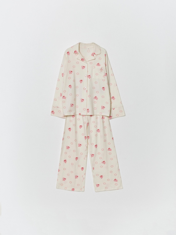 трикотажная пижама для девочек с принтом  x смешарики 4610517236609 фотография