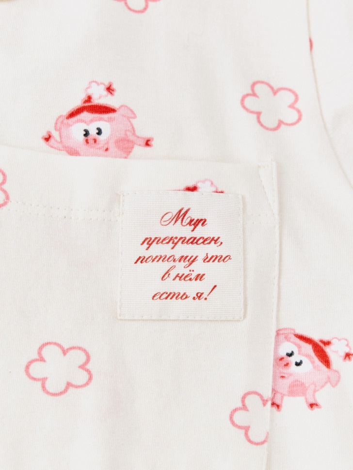 трикотажная пижама для девочек с принтом  x смешарики 4610517236609 в интернет магазине