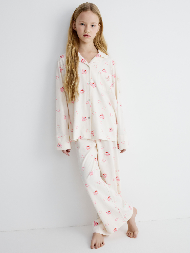 

Трикотажная пижама для девочек с принтом SELA x Смешарики, 6801150314