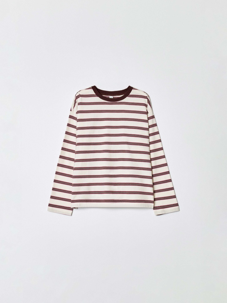 базовый лонгслив в полоску для девочек по цене 1499 руб вид справа