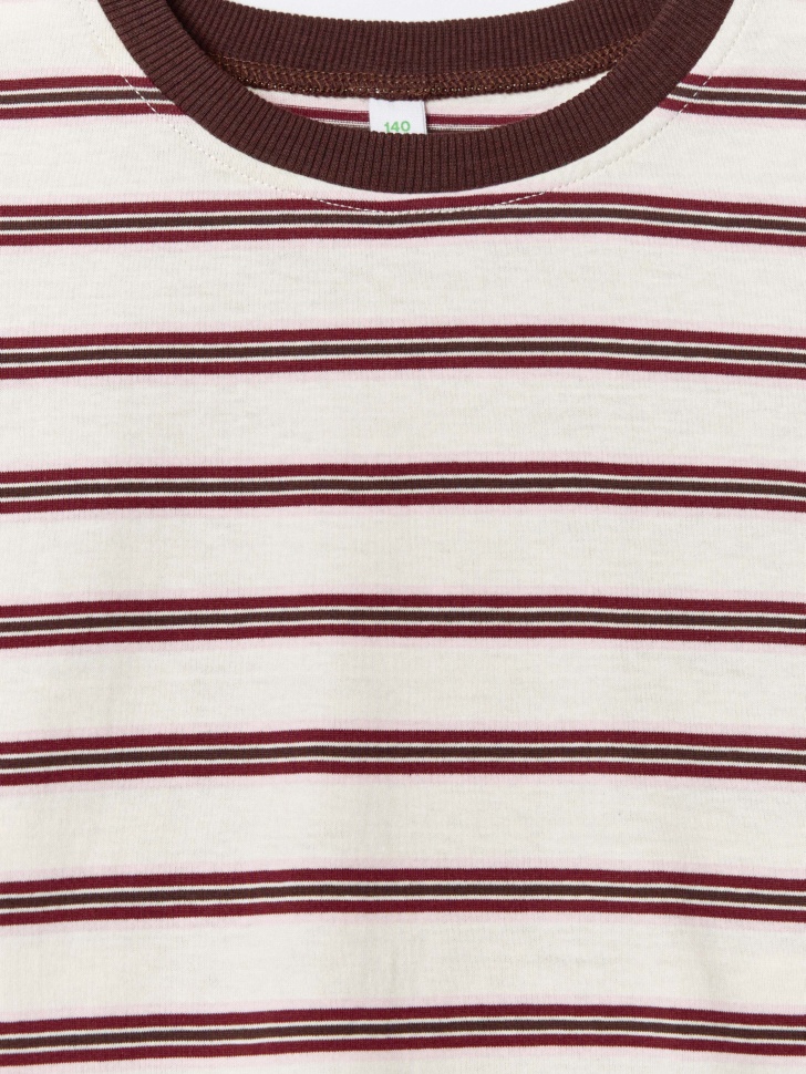 базовый лонгслив в полоску для девочек из россии вид сбоку