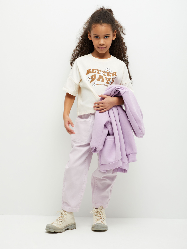 

Джинсы Mom fit для девочек, Сиреневый