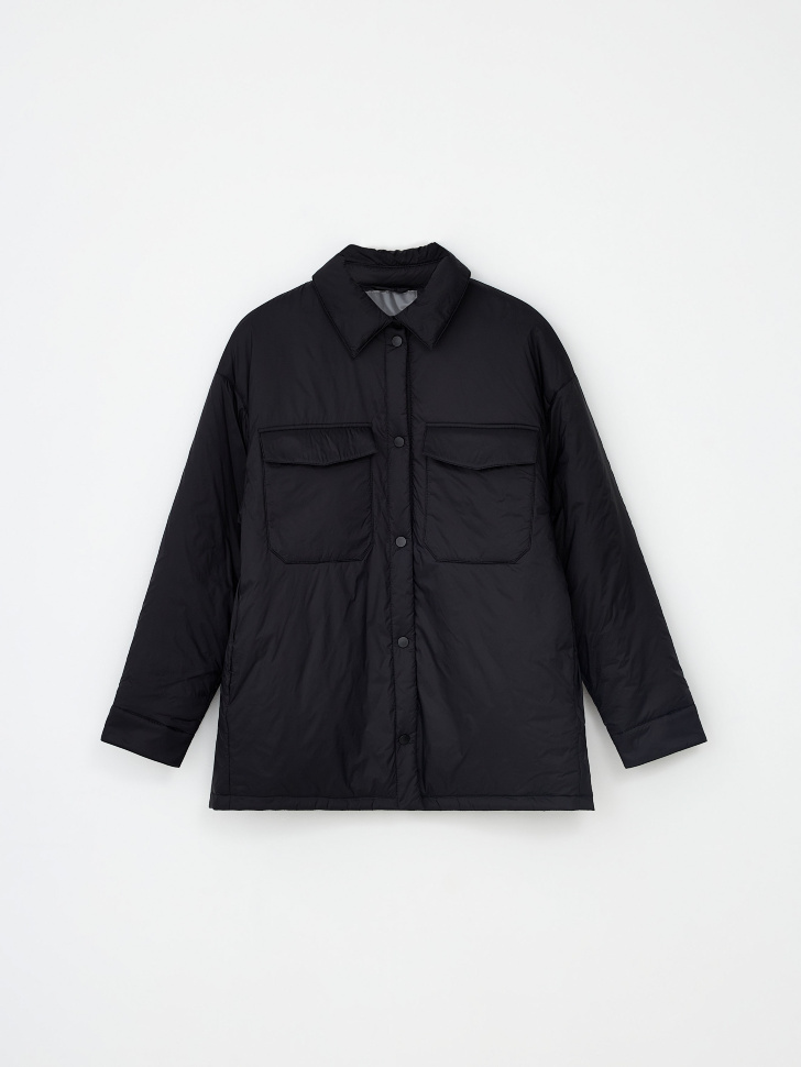 Базовая куртка-рубашка (черный, XS)