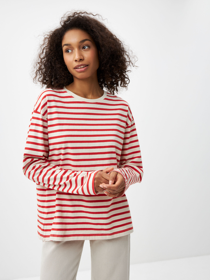 Картинка - Лонгслив ANNA OVERSIZE FIT (красный, M)